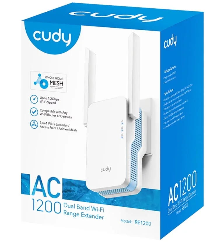 CUDY RE1200 AC1200 is a dual-band Wi-Fi range extender