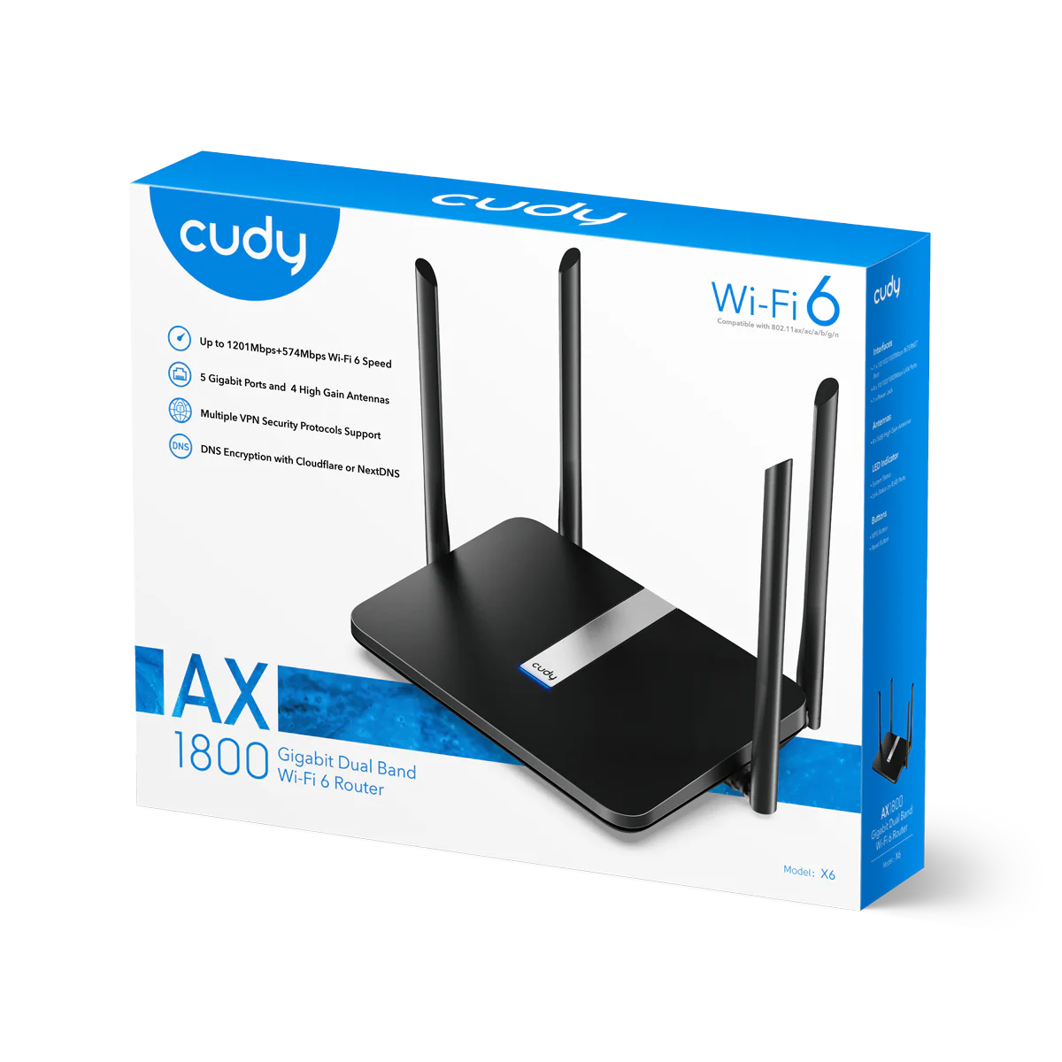 CUDY X6 AX1800 GIGABIT DUAL BAND WIFI6 ROUTER MESH