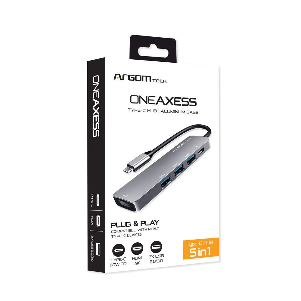 One Axess 5-in-1 Type-C Hub with 60W PD Passthrough