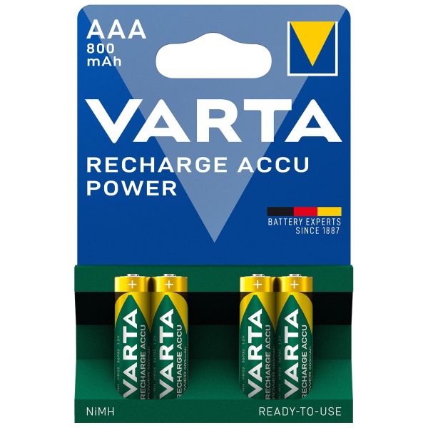VARTA AAA CHARGABLE 800MAH 4 BATTERIES PACK