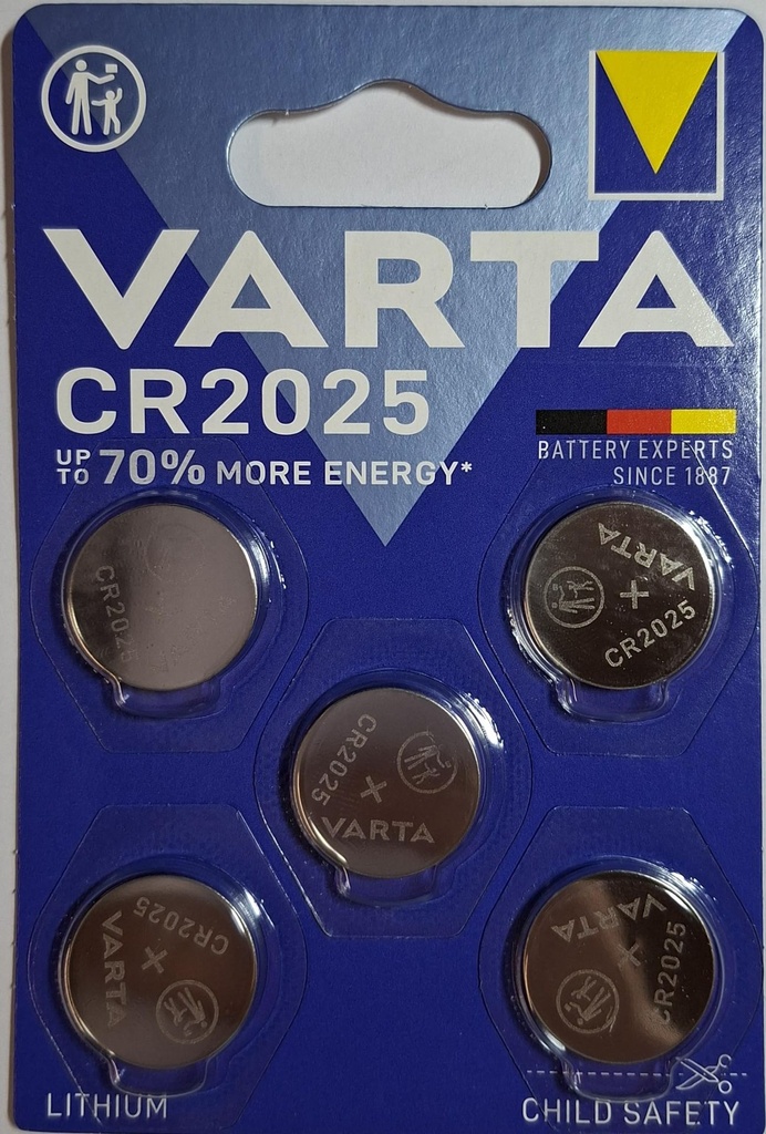VARTA 2025X5 BATTERIES