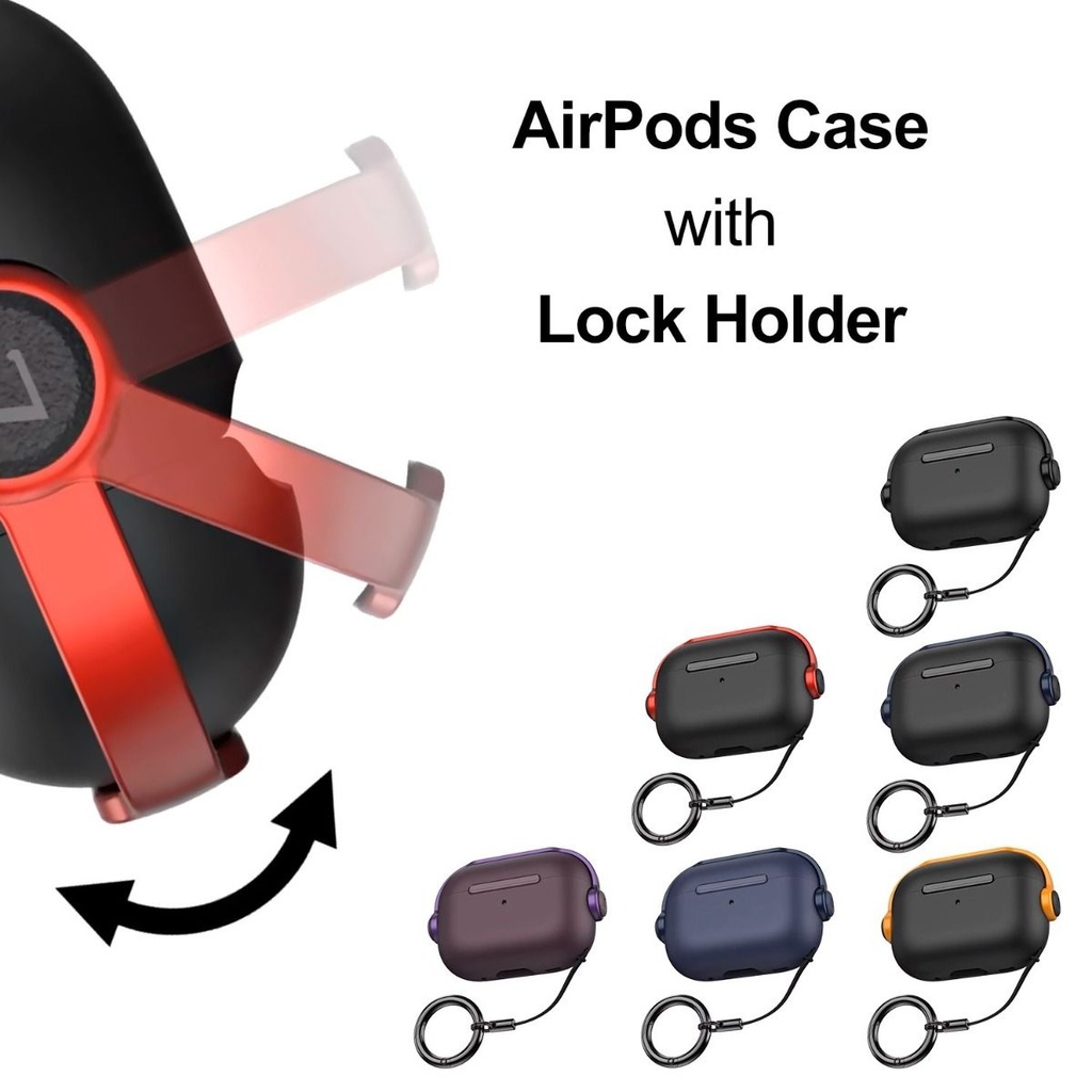 بيت ايربود مع حمالة (طوق) قفل   Airpods cover (Pro 3)