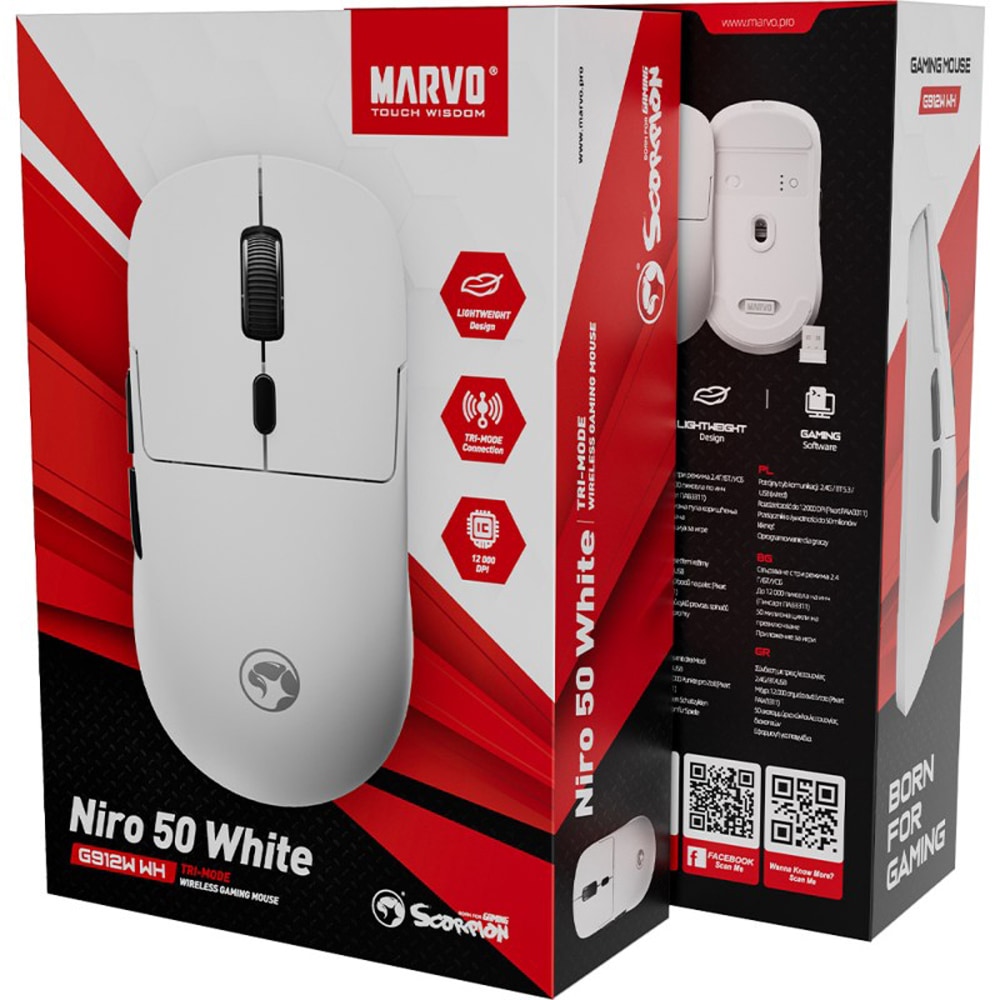 MARVO G912W Niro 50 white wireless mouse