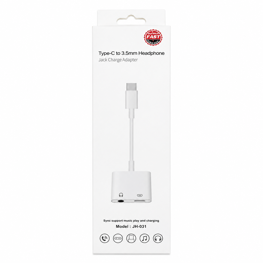 JH-031 2 in 1 Type C to Audio Jack