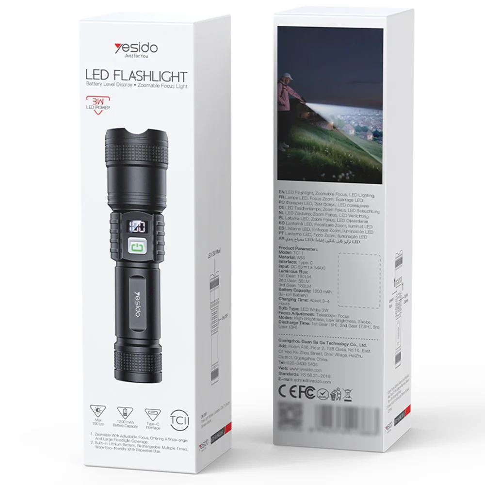 YESIDO TC11 TELESCOPIC FLASHLIGHT