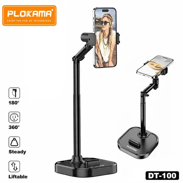 PLOKAMA DT100 Flexible Aluminium Desktop Stand – 360°
