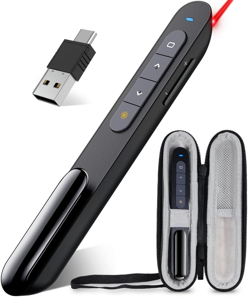 Presentation pointer with Case, Wireless Presenter Remote with Storage Protective Bag